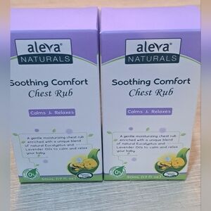 2 Brand New Aleva Naturals Soothing Comfort Chest Rub